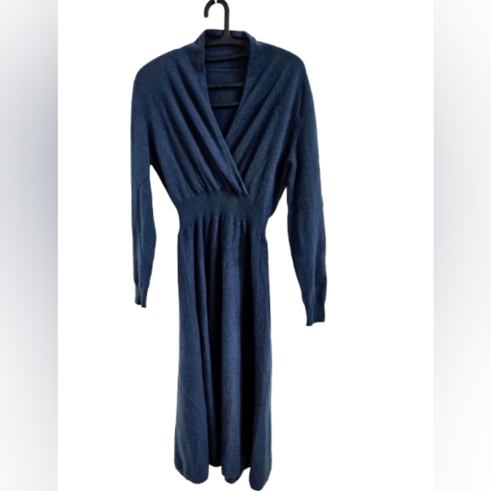 TEAL SOFIA CASHMERE     L DRESS